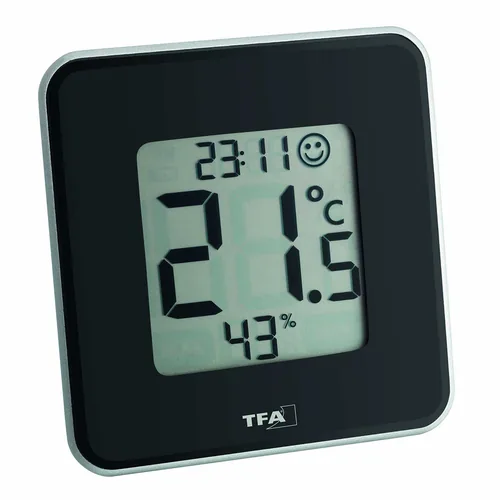 TFA Dostmann Thermo-/Hygrometer STYLE Schwarz - Detailfarbe: Schwarz - Typ: Thermo-/Hygrometer - Anwendungsbereich: Temperaturmessung