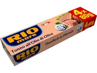 RIO mare Dose Thunfisch in Olivenöl 4 x 80 g - Produkttyp: Fisch - Nährwertangabe pro: 100 g - Energiegehalt (in kj): 1666.5 KJ - Energiegehalt (in kcal): 403 Kcal - Fett: 37 g - Gesättigte Fettsäuren: 6 g