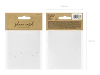 Partydeco Tischkarte Punkte 9.5 x 5.5 cm, 10 Stück, Weiss/Gold - Papierformat: 9.5 x 5.5 cm - Motiv: Hochzeit - Verpackungseinheit: 10 Stück - Detailfarbe: Gold - Weiss - Inkl. Couvert: Nein