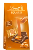 Lindt Schokoladen-Pralinen Squares Milk Caramel 750 g - Produkttyp: Milch - Nährwertangabe pro: 100 g - Energiegehalt (in kj): 2125 KJ - Energiegehalt (in kcal): 509 Kcal - Fett: 28 g - Gesättigte Fettsäuren: 18 g