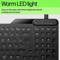 HP 400 Backlit Wired Keyboard clavier Maison USB Noir