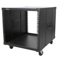 StarTech.com Mobiles Server Rack mit Griffen - rollbarer Serverschrank / Netzwerschrank - 9HE - Schrank - Schwarz - 9U - 58.4 cm (23")