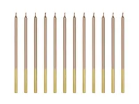 Partydeco Kerze Roségold, 14 cm, 12 Stück - Detailfarbe: Rosegold - Packungsgrösse: 12 Stück - Anlass: Geburtstag - Motiv: Geburtstag