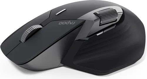 Rapoo Maus MT760L Schwarz - Maus-Typ: Ergonomisch - Maus Features: Seitliches Scrollrad - Daumentaste - Programmierbare Tasten - Ein-/Ausschalter - Scrollrad - Unifying-Empfänger - Bedienungsseite: Rechtshänder - Detailfarbe: Schwarz - Verbindungsart: Kab