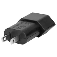STEFFEN Reiseadapter T11 / USA, Schwarz - Anzahl Pole: 2-polig (ungeerdet) - USB Ladeanschluss (Output): 0 - Adapter Dose: Schweiz - Adapter Stecker: Vereinigte Staaten - Nachhaltigkeit: Nicht angegeben