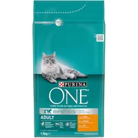 Purina ONE Trockenfutter Adult Huhn & Vollkorn, 1.5 kg - Tierbedürfnis: Knochen & Knorpel - Haut & Fell - Geschmacksrichtung: Geflügel - Zertifikate: Keine Zertifizierung - Fleischsorte: Huhn - Packungsgrösse: 1.5 kg - Futtereigenschaft: Keine besondere F