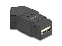 DeLOCK USB 2.0 Type-A panel mount female to Type-A female 45° angled black