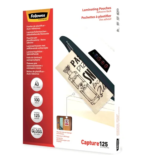 FELLOWES Laminierfolien Capture125g A3 5329001 kleb. 100 Stück