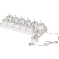 Star Trading LED Teelichter Set Flamme Charge 12er, Weiss - Betriebsart: Akkubetrieb - Fernbedienung: Nein - Aussenanwendung: Nein - Timerfunktion: Keine Angaben - Set: Ja - Durchmesser: 5 cm