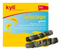 kyli Kausnack Lachsstangen gefüllt 2 Stück - Tierbedürfnis: Zahnpflege & Atem - Packungsgrösse: 2 Stück - Produkttyp: Ergänzungsfutter - Fleischsorte: Lachs - Tierart: Hund