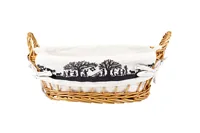 Kadastar 100748 bread basket Oval Black, White, Wood