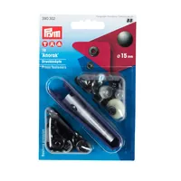 Prym Druckknöpfe Anorak 15 mm, 10 Stück - Detailfarbe: Schwarz