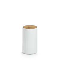 Zeller Present Aufbewahrungsdose für Wattestäbchen Nature/Weiss - Befestigung: Keine - Detailfarbe: Nature - Weiss - Wandmontage: Nein - Utensilienhalter Typ: Aufbewahrungsdose - Detailmaterial: Acrylnitril-Butadien-Styrol (ABS) - Bambus - Grundmaterial: 