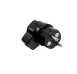 BACHMANN Vollgummi-Winkelstecker, schwarz mit Schutzkontakt