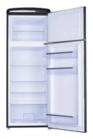 SPC Kühl-Gefrierkombination KS3777-2 Schwarz, Rechts - Energieeffizienzklasse: C - Bauart: Freistehend - Einbaunormen: CH 55 - Nutzinhalt Kühlen: 162 l - Gefrierfach Klassifizierung: 4 Sterne - Nutzinhalt Gefrieren: 44 l