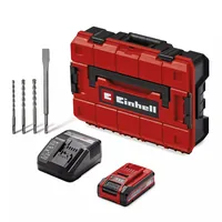 Einhell Schnurloser Bohrhammer TP-HD 18/28 Li BL+4 (1x3.0Ah+) - Produktkategorie: Bohrhammer - Werkzeugaufnahme: SDS-plus - Meisselfunktion: Ja - Akkusystem: Einhell Power X-Change - Schlagstärke (J): 3 J. - Max. Bohrdurchmesser Beton: 28 mm