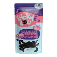 Lucky Lou Nassfutter Lifestage Adult Geflügel & Insekten, 125 g - Tierbedürfnis: Gewichtskontrolle - Geschmacksrichtung: Insekten - Geflügel - Zertifikate: Keine Zertifizierung - Fleischsorte: Geflügel - Insekten - Futtereigenschaft: Getreidefrei - Gluten