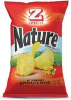 Zweifel Chips Original Nature 90 g - Produkttyp: Nature Chips - Nährwertangabe pro: 100 g - Energiegehalt (in kj): 2300 KJ - Energiegehalt (in kcal): 552 Kcal - Fett: 36 g - Gesättigte Fettsäuren: 2 g