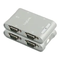 Logilink Adapter USB 2.0 -> 4x Seriell grau