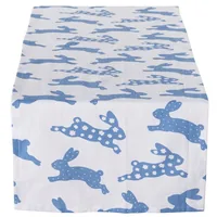 Boltze Tischläufer Charly, 140 x 40 cm - Material: Polyester (PES) - Produkttyp: Tischläufer - Detailfarbe: Blau - Weiss