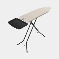 Brabantia Bügeltisch mit Dampfstationsablage 124 cm x 38 cm - Bügelbrettbezug: Baumwolle (CO) - Ausstattung: Dampfstationsablage - Ergonomisch - Kindersicherung - Transportverriegelung - Höhenverstellbar: Ja - Breite: 38 cm - Detailfarbe: Beige - Grau - L