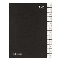 Pagna Pultmappe A4 A-Z Schwarz - Typ: Pultmappe - Ausstattung: Schaulöcher - Dehnbarer Rücken - Register - Detailfarbe: Schwarz - Material: Pappe