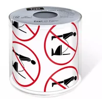 Paper + Design Toilettenpapier Stop it  Rollen, 3-lagig, Rot/Schwarz/Weiss - Anzahl Rollen: 1 - Anzahl Lagen: 3 - Anzahl Blatt: 200 × - Detailfarbe: Rot - Weiss - Schwarz - Natürlich Leben: Keine Besonderheiten