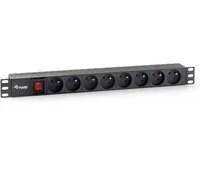 Equip 19"" Steckdosenleiste 8xNFC 61-314 FRSwitch->St.90Pla