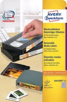 Avery Zweckform Universal-Etiketten L6022REV 63.5 x 8.5 mm für VHS - Klebehaftung: Ablösbar - Drucker Kompatibilität: Inkjet - Laser - Anzahl Blatt: 25 × - Papierformat: A4 - Anzahl Etiketten: 2400 - Etikettengrösse: 63.5 x 8.5 mm