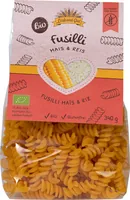 Leib und Gut Teigwaren Bio Fusilli Mais & Reis 340 g - Produkttyp: Fusilli - Nährwertangabe pro: 100 g - Energiegehalt (in kj): 1426 KJ - Energiegehalt (in kcal): 336 Kcal - Fett: 1.7 g - Gesättigte Fettsäuren: 0.6 g