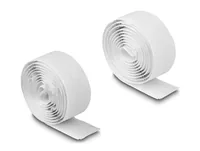 Delock Klettband 1 m x 20 mm mit Haft- und Flauschband, Weiss - Breite: 20 mm - Länge: 1 m - Produkttyp: Klettband - Ausstattung Kabelmanagement: Zuschneidbar - Selbstklebend - Verpackungseinheit: 1 Stück - Material: Kunststoff