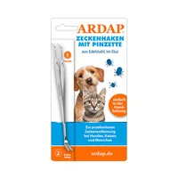 Ardap Zeckenhaken mit Pinzetten für Hunde und Katzen, Grau - Produkttyp: Zeckenhaken - Tierart: Hund