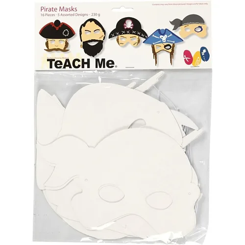 Creativ Company Partyaccessoire Piraten-Masken 16 Stück - Packungsgrösse: 16 Stück - Produkttyp: Maske - Material: Karton - Detailfarbe: Weiss - Motto: Pirat