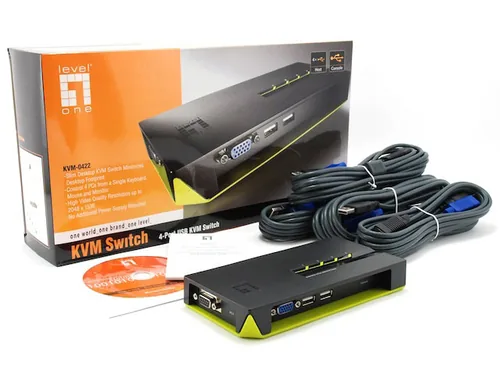 LevelOne KVM Switch 4xUSB-A4xVGA schwarz