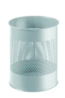 DURABLE Papierkorb 15 Liter, Grau - Fassungsvermögen: 15 l - Höhe: 31.5 cm - Anzahl Behälter: 1 - Material: Metall - Detailfarbe: Grau - Form: Rund