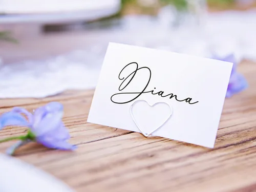 Partydeco Tischkarte Halter Herz 2.5 cm, 10 Stück, Silber - Papierformat: Kein - Motiv: Hochzeit - Verpackungseinheit: 10 Stück - Detailfarbe: Silber - Inkl. Couvert: Nein
