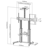 ROLINE LCD-/TV-Rollstnder, 60-100 Zoll, bis 100kg, silberfarben