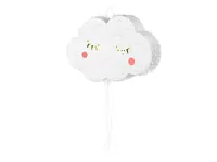 Partydeco Pinata Wolke, 50 x 32 x 9 cm, Weiss, 1 Stück - Motiv: Wolke - Detailfarbe: Weiss