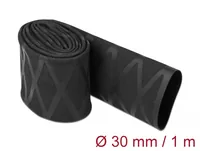 Delock Schrumpfschlauch X-Muster rutschfest 1 m x 30 mm Schwarz - Detailfarbe: Schwarz - Länge: 1 m - Durchmesser: 30 mm - Material: Polyolefin