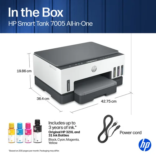 HP Smart Tank 7005 All-in-One Printer Thermal inkjet A4 4800 x 1200 DPI 15 ppm Wi-Fi