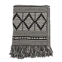 Bloomingville Gutte Throw, Black, Recycled Cotton