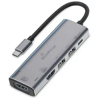 MediaRange MRCS511 interface hub USB Type-C 480 Mbit/s Silver