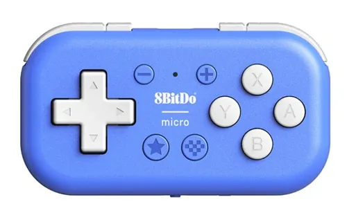 8bitdo Gamepad Micro Wireless Controller NSW2/NSW/Android Blau - Plattform: Android - Nintendo Switch - Nintendo Switch 2 - Nintendo Switch OLED-Modell - Verbindungsmöglichkeiten: Bluetooth - USB Typ-C - Controller Typ: Gamepad - Detailfarbe: Blau