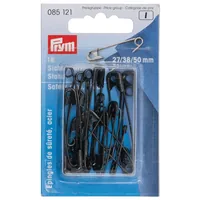 Prym Sicherheitsnadel Schwarz, Nr. 0-3, 27/38/50 mm - Verpackungseinheit: 18 Stück - Detailfarbe: Schwarz - Produkttyp: Sicherheitsnadel