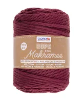 Glorex Wolle Makramee Rope gedreht 85 m x 5 mm, 500g, Bordeaux - Packungsgrösse: 1 Stück - Länge: 85 m - Material: Wolle - Detailfarbe: Bordeaux - Waschbar bei: 40 °C - Nadelstärke: 7 mm - 9 mm