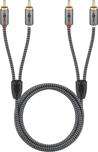 Goobay 65295 audio cable 5 m 2 x RCA Schwarz, Silber