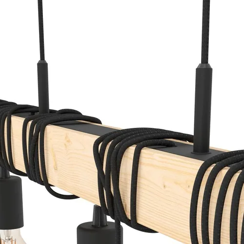 EGLO Leuchten Pendelleuchte TOWNSHEND schwarz, braun exkl. E27 6x60W - Betriebsart: Netzbetrieb - Lampensockel: E27 - Farbtemperatur Kelvin: Je nach Leuchtmittel - Gesamtleistung: 360 W - Farbwiedergabeindex CRI: 0 - Dimmbar: nicht dimmbar