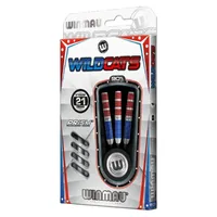 Winmau Dartpfeile Steeldart Wildcats 3 Stück - Gewicht: 21 g - Verpackungseinheit: 3 Stück - Material: Stahl - Detailfarbe: Blau - Silber - Rot - Dart Art: Steel Dart