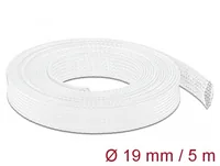 Delock Kabelschlauch dehnbar, 5m x 19 mm Weiss - Detailfarbe: Weiss - Breite: 19 mm - Länge: 5 m - Produkttyp: Kabelschlauch - Ausstattung Kabelmanagement: Zuschneidbar - Wiederverwendbar - Elastisch - Verpackungseinheit: 1 Stück