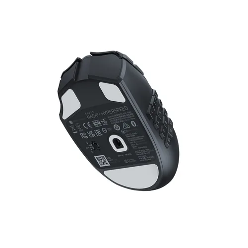 Razer Gaming-Maus Naga V2 HyperSpeed - Maus Features: Umschaltbare DPI-Auflösung - Programmierbare Tasten - Integrierter Speicher - Hyperschnelles Scrollen - Bedienungsseite: Rechtshänder - Detailfarbe: Schwarz - Gewicht: 120 g - 95 g - Verbindungsart: Ka